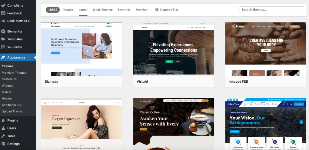 Wix vs Squarespace vs WordPress: WordPress Design